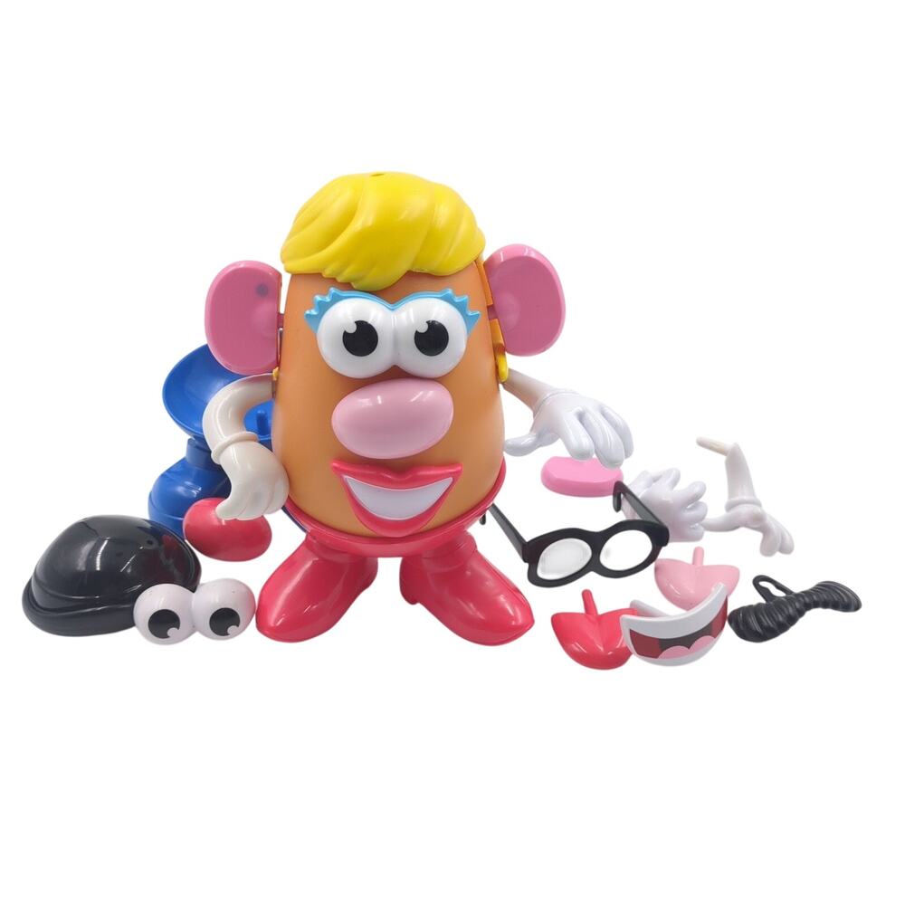 Playskool Mrs Potato Head Toy Figure Lot Blonde Hair Glasses Extra Accessories